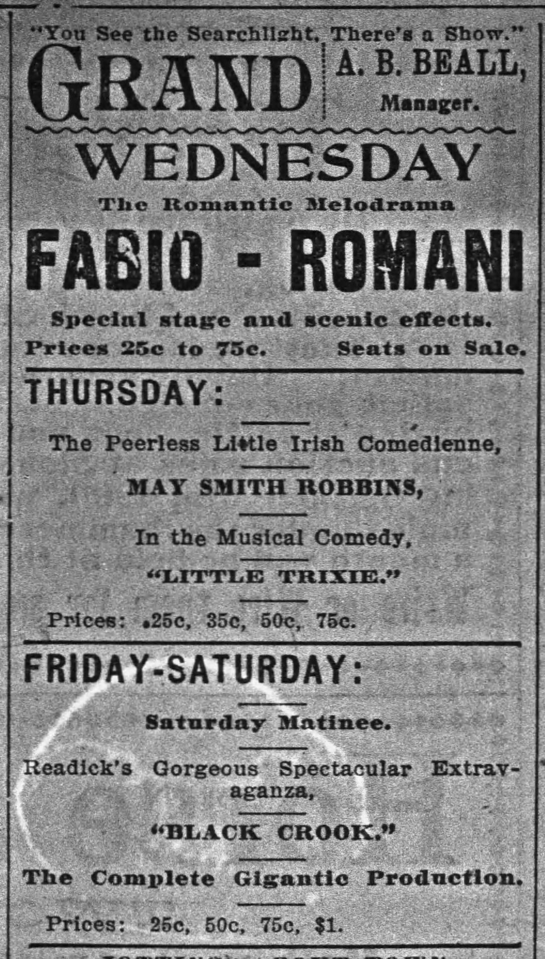 Sioux City Journal ads, Oct. 3 1900